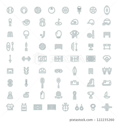 Color shadow sports related illustration icon set Color shadow sports related illustration icon set 122235260