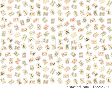 仿古風格老麻將牌壁紙插畫 122235284