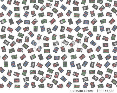 Black mahjong tile wallpaper illustration 122235288