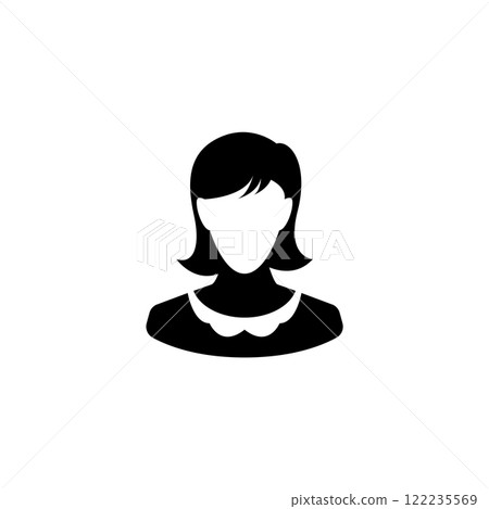 Stylish vector icon of a female avatar for woman user profiles Stylish vector icon of a female avatar for woman user profiles 122235569