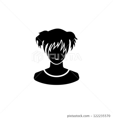 Modern styled girl silhouette headshot for user profiles Modern styled girl silhouette headshot for user profiles 122235570