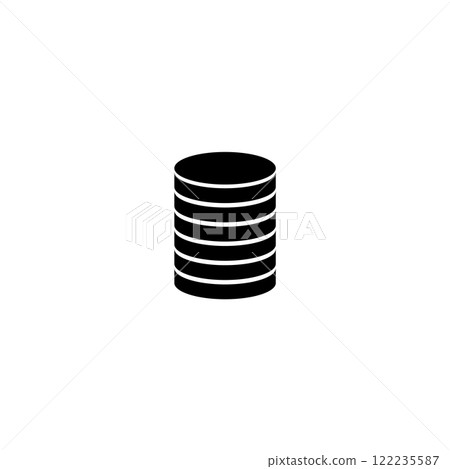 Vector icon depicting database storage with a minimalist design 122235587