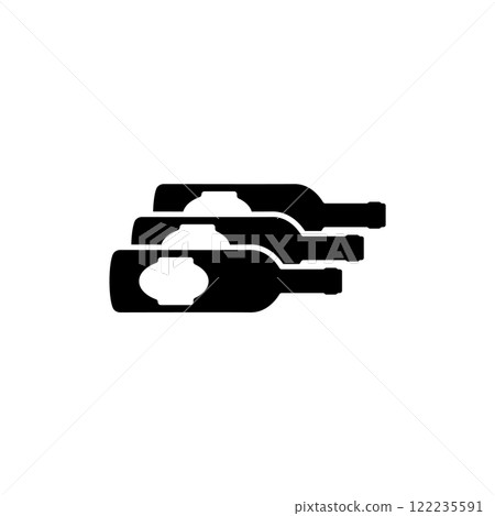 Set of minimalist wine bottle icons in modern design 122235591