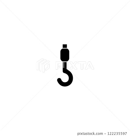 Industrial crane hook vector icon for construction and engineering 122235597