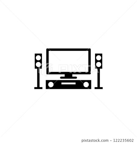 Sleek home theater system icon with modern design 122235602