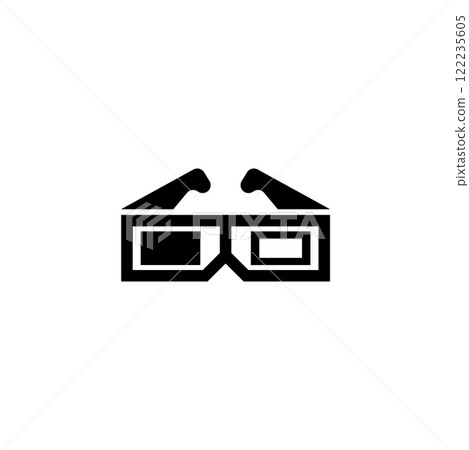 Sleek 3D glasses icon for cinema or VR experiences Sleek 3D glasses icon for cinema or VR experiences 122235605