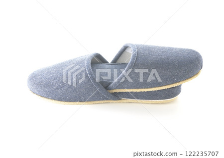 Slippers photographed on a white background Slippers photographed on a white background 122235707