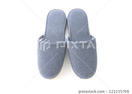 Slippers photographed on a white background Slippers photographed on a white background 122235709