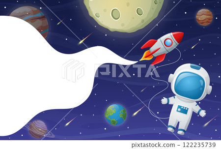 Space background with astronaut and planets Space background with astronaut and planets 122235739