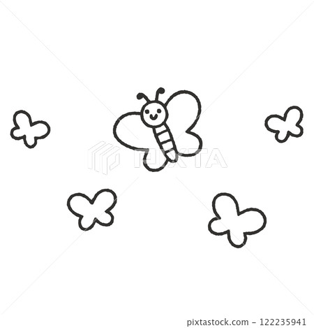 Spring illustration of fluttering butterflies 122235941