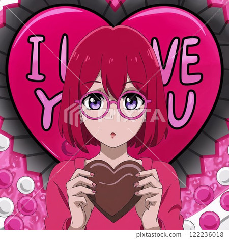 Girl with Valentine Chocolate Girl with Valentine Chocolate 122236018