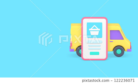Online shopping order delivery digital store smartphone application banner copy space vector 122236071