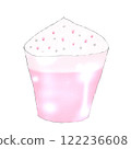 Pink latte poured into a glass 122236608