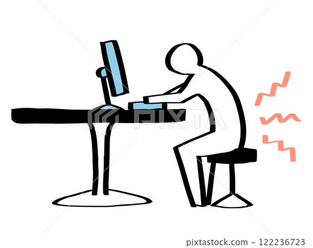 Simple human PC working posture Hunchback Simple human PC working posture Hunchback 122236723