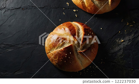 Top View of Sesame Bread 122237030