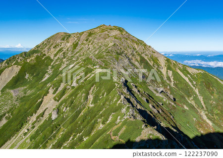 Arakawadake (Nakadake) seen from Mt. Akuzawadake Southern Alps Climbing Mt. Akuzawadake and Mt. Arakawadake 122237090