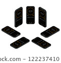 Black smartphone isometric illustration set_timer 122237410