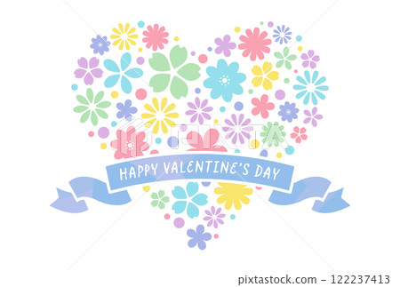 情人節心形花卉插畫 122237413