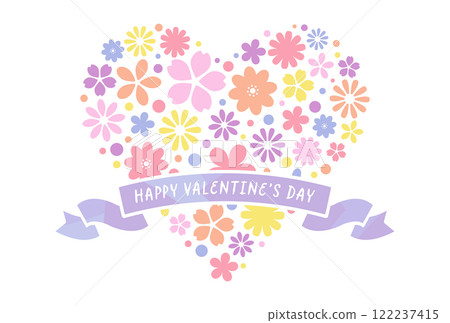 情人節心形花卉插畫 122237415