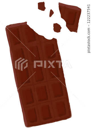 Hand-drawn illustration of a stylish broken chocolate bar Hand-drawn illustration of a stylish broken chocolate bar 122237541