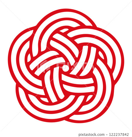 Vector illustration of plum knotted Mizuhiki with transparent background 122237842