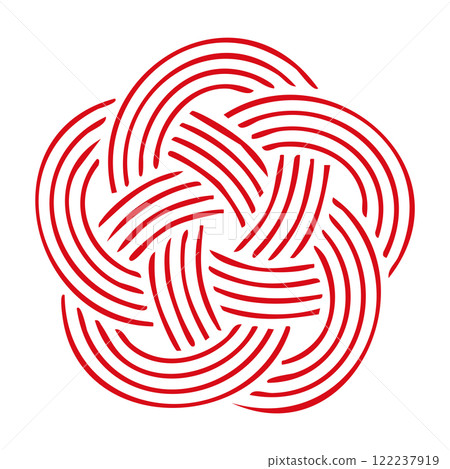 Vector illustration of plum knotted Mizuhiki with transparent background 122237919