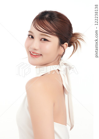 Beautiful young asian woman with clean fresh skin on white background, Face care, Facial treatment, Cosmetology, beauty and spa, Asian women portrait. Beautiful young asian woman with clean fresh skin on white background, Face care, Facial treatment, Cosmetology, beauty and spa, Asian women portrait. 122238138