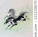 Two running horses 122238670