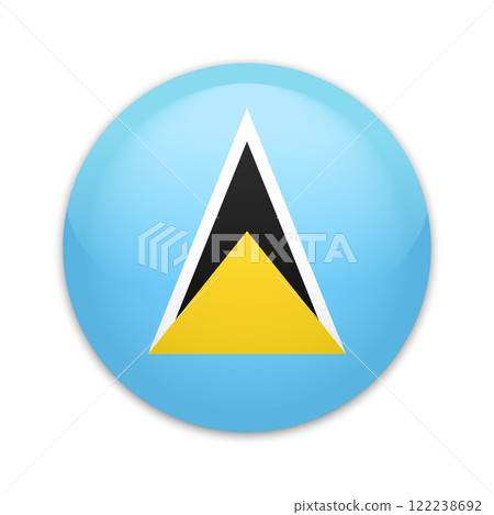 Saint Lucia national flag button pin. Saint Lucia round badge icon. Vector illustration Saint Lucia national flag button pin. Saint Lucia round badge icon. Vector illustration 122238692