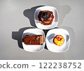 Assortiment of pastry desserts with chocolate and fruit 122238752