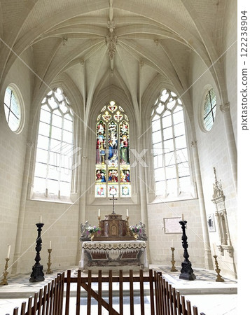 A beautiful church in the Château d'Ussé castle in the Loire region A beautiful church in the Château d'Ussé castle in the Loire region 122238904