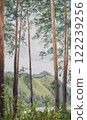 Altay pine trees, oil painting 122239256