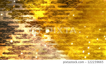 Golden Japanese pattern background Golden Japanese pattern background 122239665