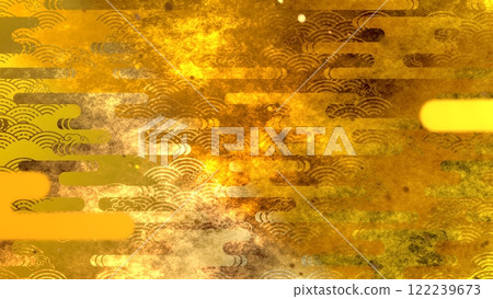 Golden Japanese pattern background Golden Japanese pattern background 122239673