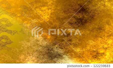 Golden Japanese pattern background Golden Japanese pattern background 122239683