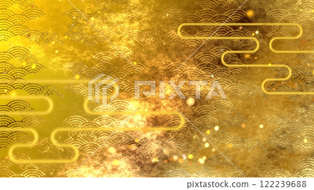 Golden Japanese pattern background 122239688