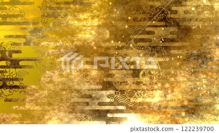 Golden Japanese pattern background Golden Japanese pattern background 122239700