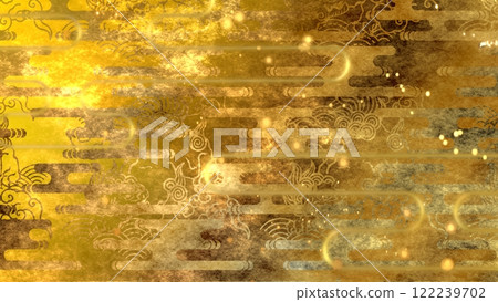 Golden Japanese pattern background Golden Japanese pattern background 122239702