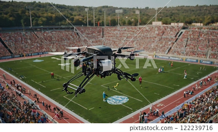 [16:9版] 無人機影像 無人機拍攝運動賽事比賽 4臂 黑色 122239716