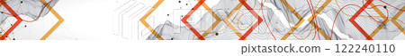 Trendy abstract wireframe background. Modern science or technology art elements. Surface illustration. 122240110