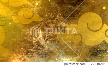 Golden Japanese pattern background 122240206