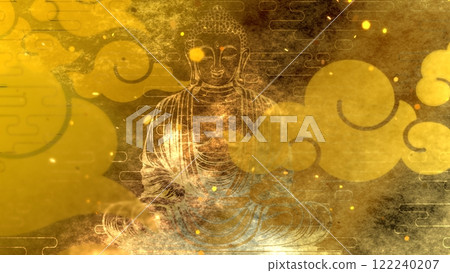 Golden Japanese pattern background 122240207