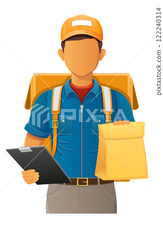 delivery young man courier service vector illustration delivery young man courier service vector illustration 122240314