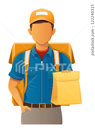 delivery young man courier service vector illustration delivery young man courier service vector illustration 122240315