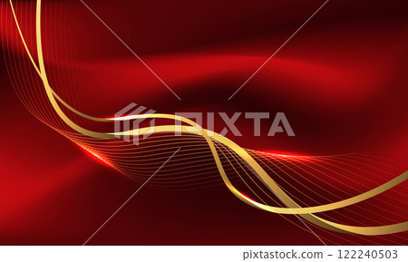 Abstract gold light luxury wave curve with blank space for text place on red design modern creative background vector Abstract gold light luxury wave curve with blank space for text place on red design modern creative background vector 122240503