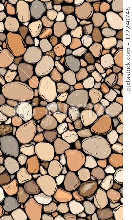 Colorful pebbles arranged in a circle. AI Generated. 122240748