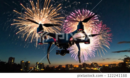 [16:9版本]無人機影像無人機拍攝煙火4臂黑色 122241188