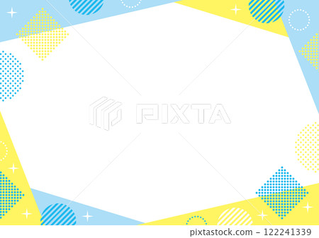 幾何框架淺藍色黃色閃光 幾何框架淺藍色黃色閃光 122241339