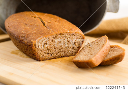 Warm Bread with a Golden Crust 122241543