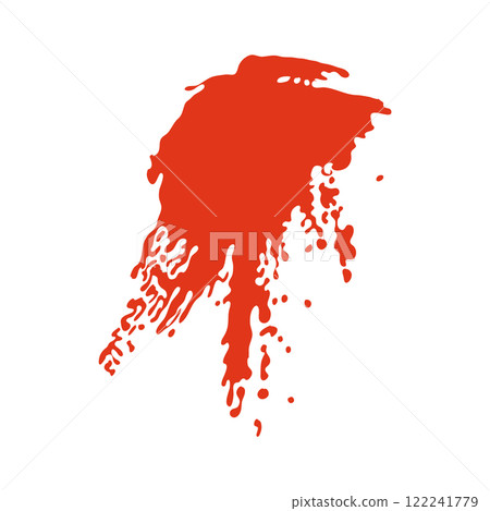 Grunge red blood splatter in flat design. Bleeding spot with flowing shape. Vector illustration isolated. Grunge red blood splatter in flat design. Bleeding spot with flowing shape. Vector illustration isolated. 122241779